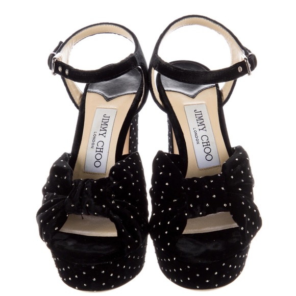 JIMMY CHOO Velvet Printed Sandals Size: 5.5 | IT 35.5 - Picture 3 of 4